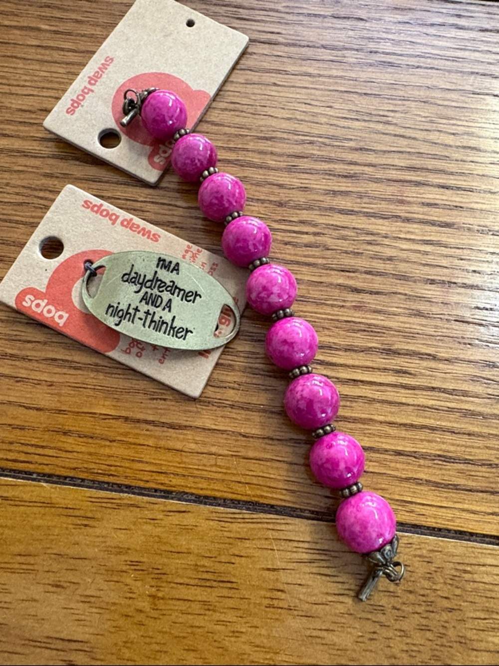 Fuchsia Beaded Statement Bracelet